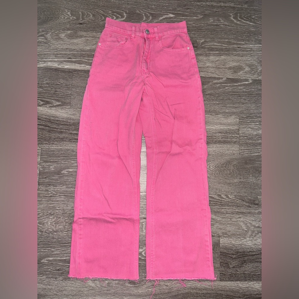 Wide Leg Pink Jeans